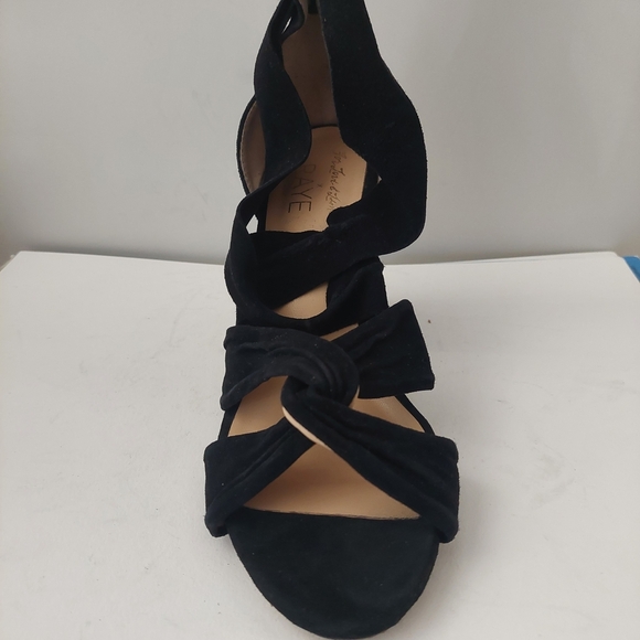 RAYE Black Heels with Ribbon Accents - Picture 8 of 9